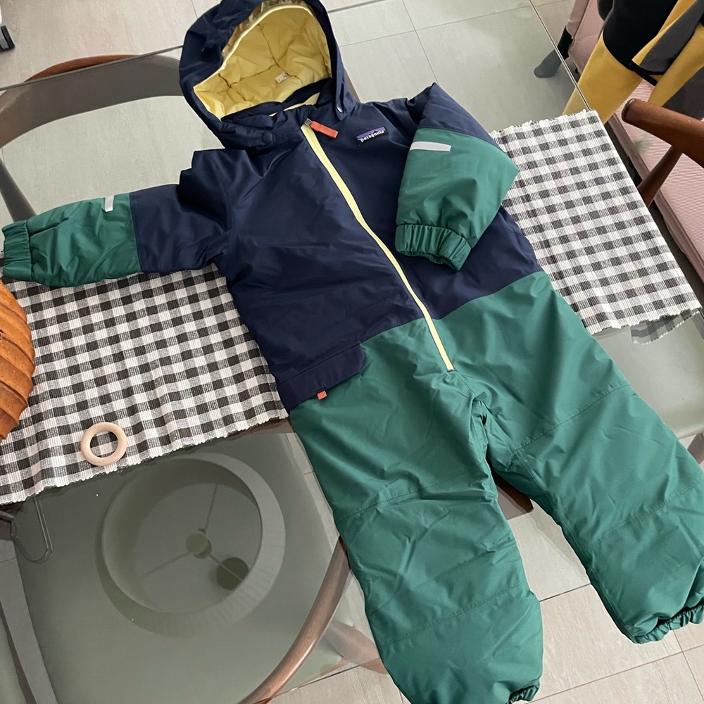 Patagonia navy baby snow pile one piece